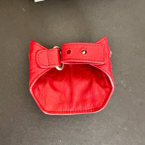 Balenciaga Red Leather Hand Wrist Cuff Coin Purse Mini Wallet - Picture 3 of 9